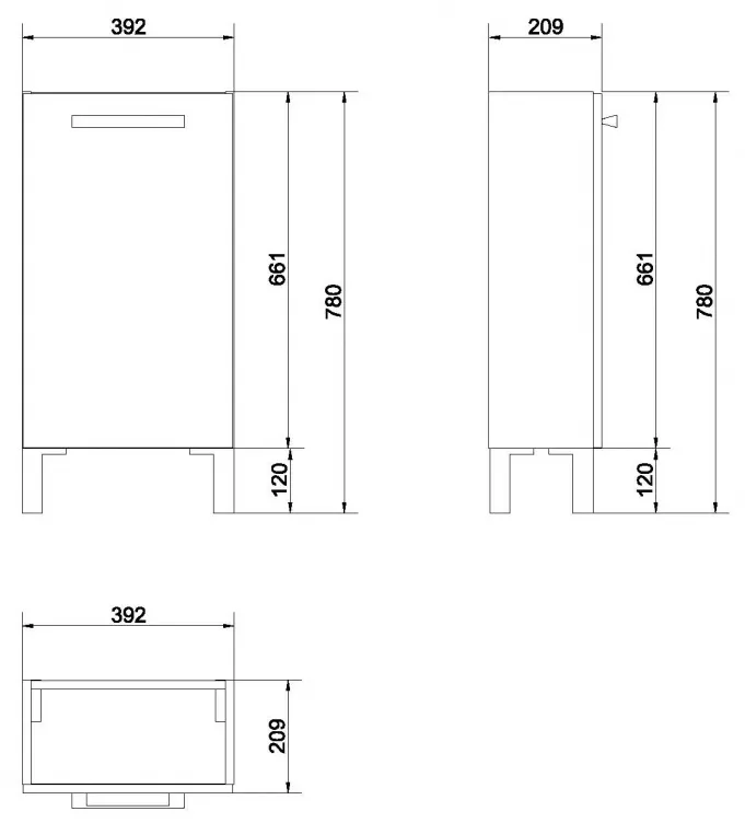 Тумба с раковиной cersanit melar 40