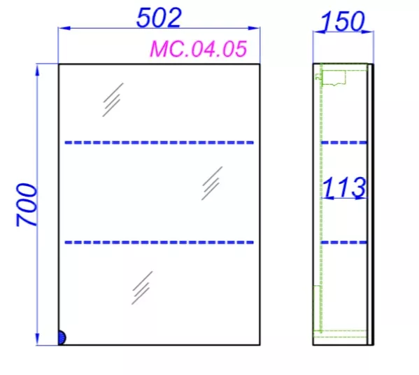 Зеркало шкаф aqwella mc0405